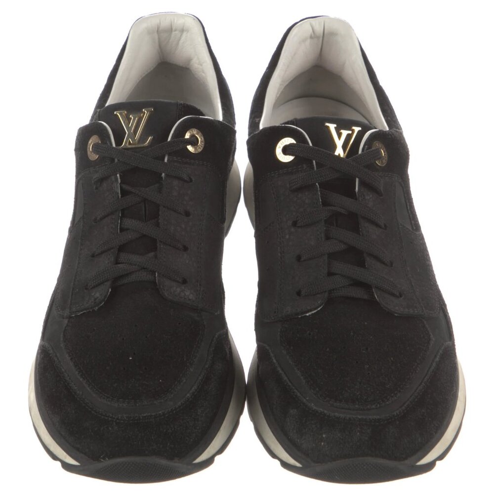 Louis Vuitton Suede LV Monogram Sneakers Black